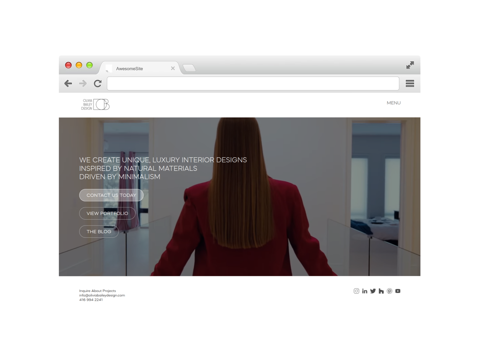 preview of Olivia Bailey Interiors website